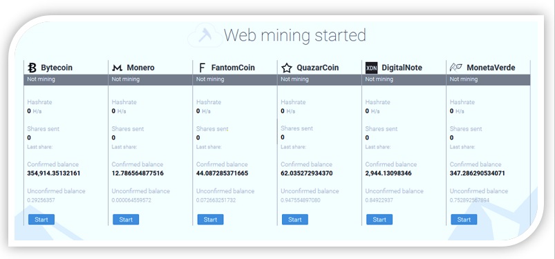 Minergate-minería de webs