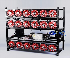 Rig Apilable de Aluminio Ventilador Rojo 19 GPU Rig Apilable de Aluminio Ventilador Rojo 19 GPU